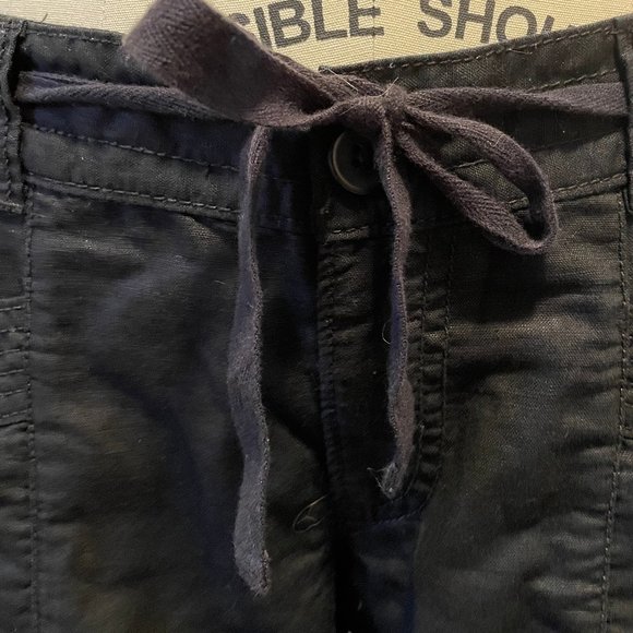 Black Mid-rise Linen-Blend Shorts Old Navy - Picture 6 of 10